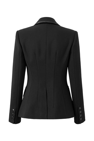 Sparkly Black Notched Lapel Rhinestones Women Party Blazer
